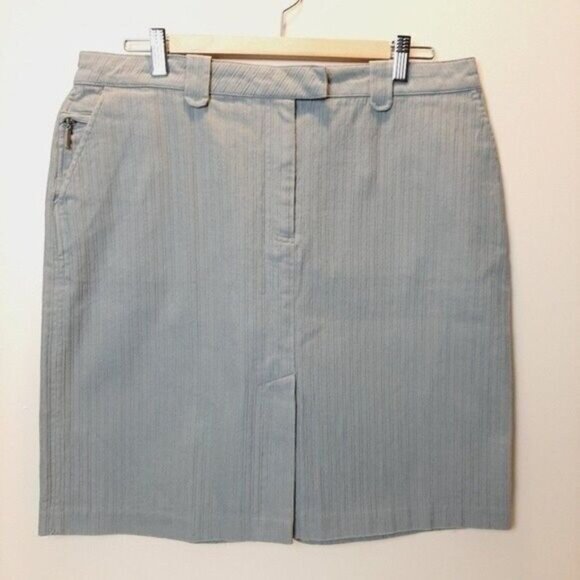 ORLY Mini Casual Skirt Grey / Sage Green Sz 14 - Picture 2 of 11